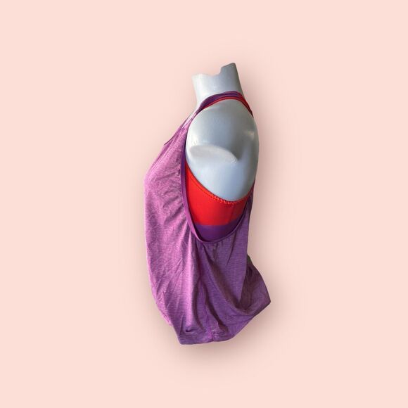 Nike freedom tank & Sports Bra Purple Tank Red Bra Combo Top Women’s M - Picture 5 of 9